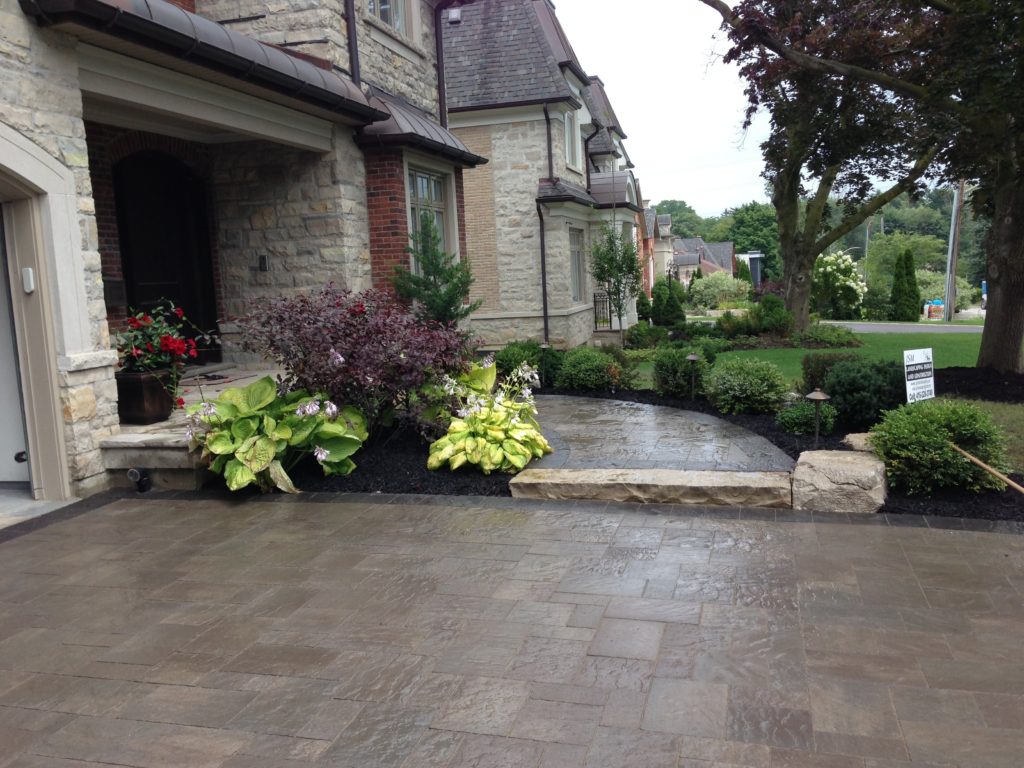 Interlocking Driveway, Interlocking Steps, Natural Stone, Shrubs, Garden, Plants, Flower